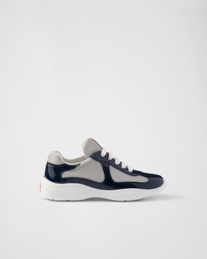 Baskets Prada America’s Cup en tissu Bike bleu roi