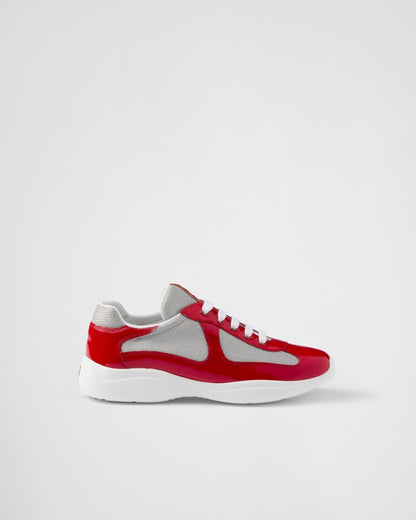 Baskets Prada America’s Cup en tissu Bike rouge
