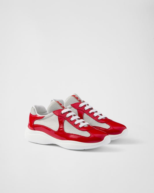 Baskets Prada America’s Cup en tissu Bike rouge